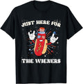 Funny 4th of July Shirts For Men, I'm Just Here For The Wieners Funny Fourth of July Hot Dog T-Shirt Menswear Top Casual...