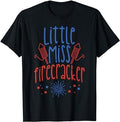 Funny 4th of July Shirts For Men, Little Miss Firecracker Funny 4th Of July Patriot Girls Gift T-Shirt Menswear Top...