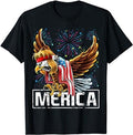 Funny 4th of July Shirts For Men, Merica Bald Eagle Mullet 4th of July American Flag Patriotic T-Shirt Menswear Top...
