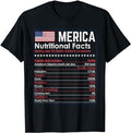 Funny 4th of July Shirts For Men, Merica Nutrition Fact Funny America 4th Of July Patriot Gift T-Shirt Menswear Top...