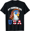 Funny 4th of July Shirts For Men, My Pronouns Are USA Eagle American Funny 4th of July T-Shirt Menswear Top Casual Cotton...
