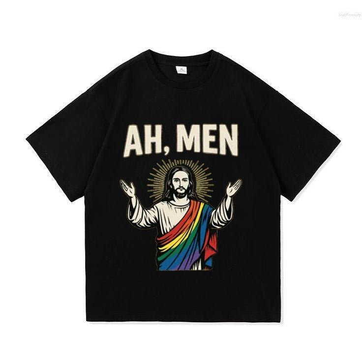 Funny Ah Men Rainbow Jesus LGBTQ Pride T-shirt, Pride Month Tee Hoodie, Sweatshirt | GrindPrints.com