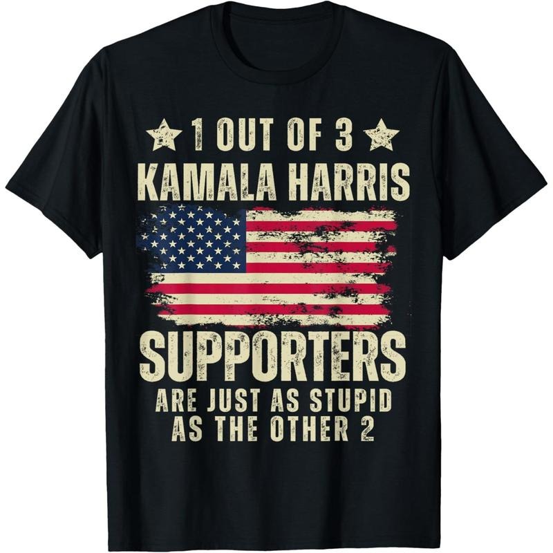 Funny Anti Kamala Harris Stupid Joke American Flag USA Humor T-Shirt made in usa Hoodie, Sweatshirt | GrindPrints.com