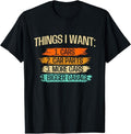 Funny Auto Mechanic Shirt, Things I Want - Car Parts Enthusiast Auto Mechanic Engine T-Shirt