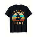 Funny BBQ I'd Smoke That Barbecue Retro Grilling Iconic Prints for Men Pure Cotton Round Neck Short Sleeve Tee made in...