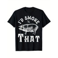 Funny BBQ Printed Men's Cotton Graphic T-shirt, Casual Short Sleeve Crew Neck T-shirt, Men's Tee For Outdoor made in...