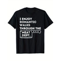 Funny BBQ Printed Men's Cotton Graphic T-shirt, Casual Short Sleeve Crew Neck T-shirt, Men's Tee For Outdoor made in...