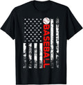 Funny Baseball Shirt, American Flag Baseball Team Gift T-Shirt Casual Menswear Casual Menswear Hoodie, Sweatshirt