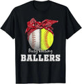 Funny Baseball Shirt, Busy Raising Ballers Softball Baseball Tee baseball mom Gift T-Shirt Fabric Menswear Fabric...