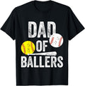 Funny Baseball Shirt, Dad of Ballers Funny Dad of Baseball and Softball Player T-Shirt Menswear Top Menswear Top Hoodie,...