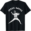 Funny Baseball Shirt, Jesus Saves Shirt Religious Christian Faith Baseball T-Shirt Menswear Top Menswear Top Hoodie,...