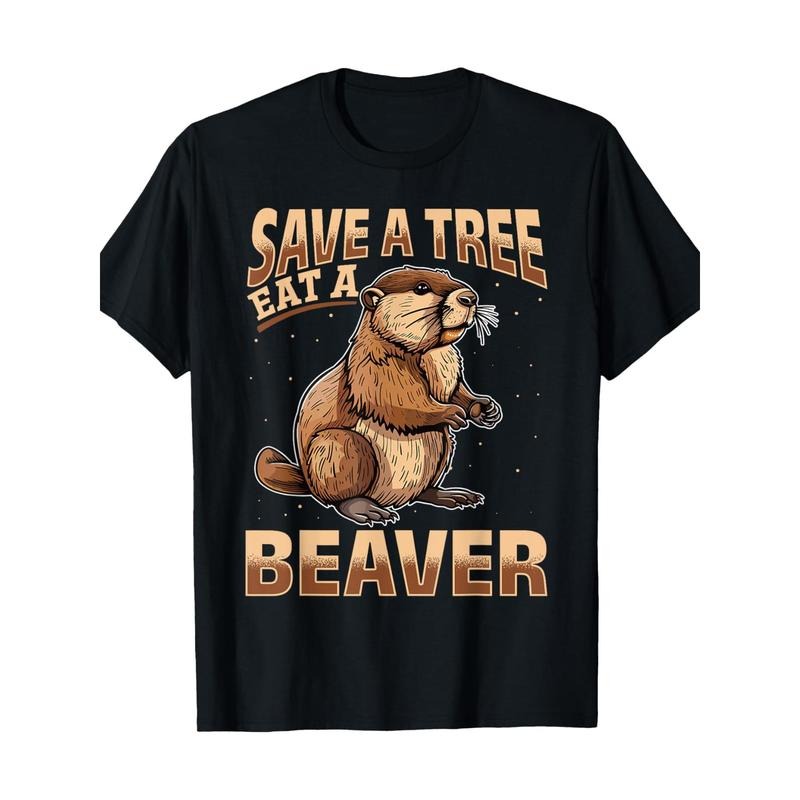 Funny Beaver Animal Save a Tree Eat a Beaver T-Shirt180g100%cotton Made in USA T-Shirts, Hoodie, Sweatshirt | GrindPrints.com