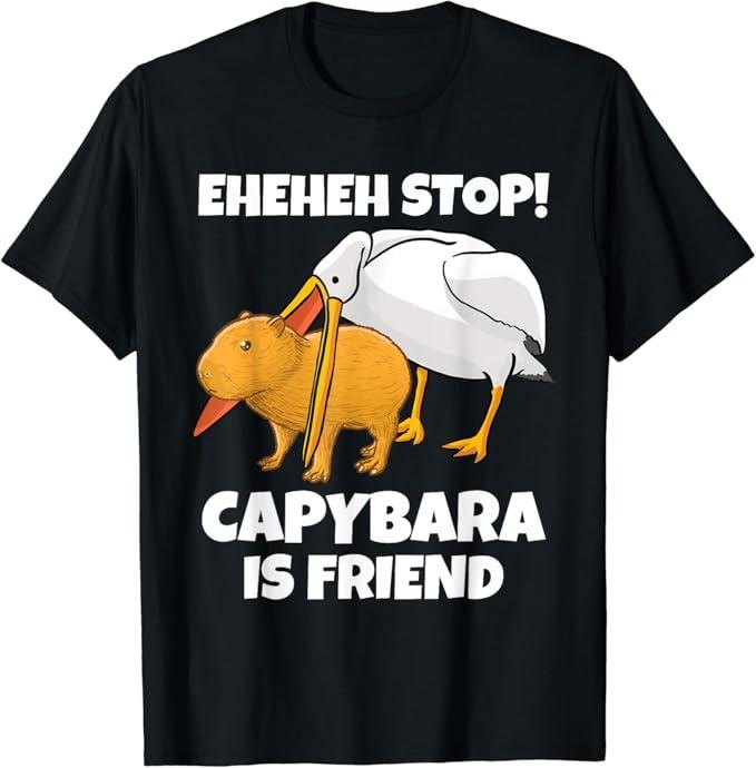 Funny Best Friend Shirts Best Friend Funny Capybara Gets Eaten Pelican Friends Meme Menswear Top Casual Classic T-Shirts, Hoodie, Sweatshirt