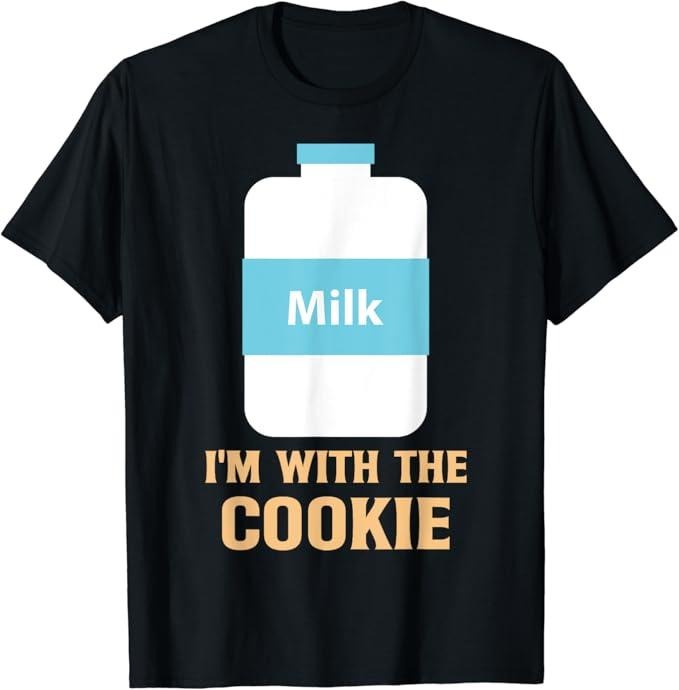 Funny Best Friend Shirts, Gift For Best Friend, I'm With The Cookie and Milk Matching Best Friend Couples T-Shirt...
