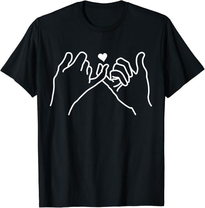 Funny Best Friend Shirts, Gift For Best Friend, Pinky Swear Promise Heart Best Friends Bff Couples Boyfriend T-Shirt...