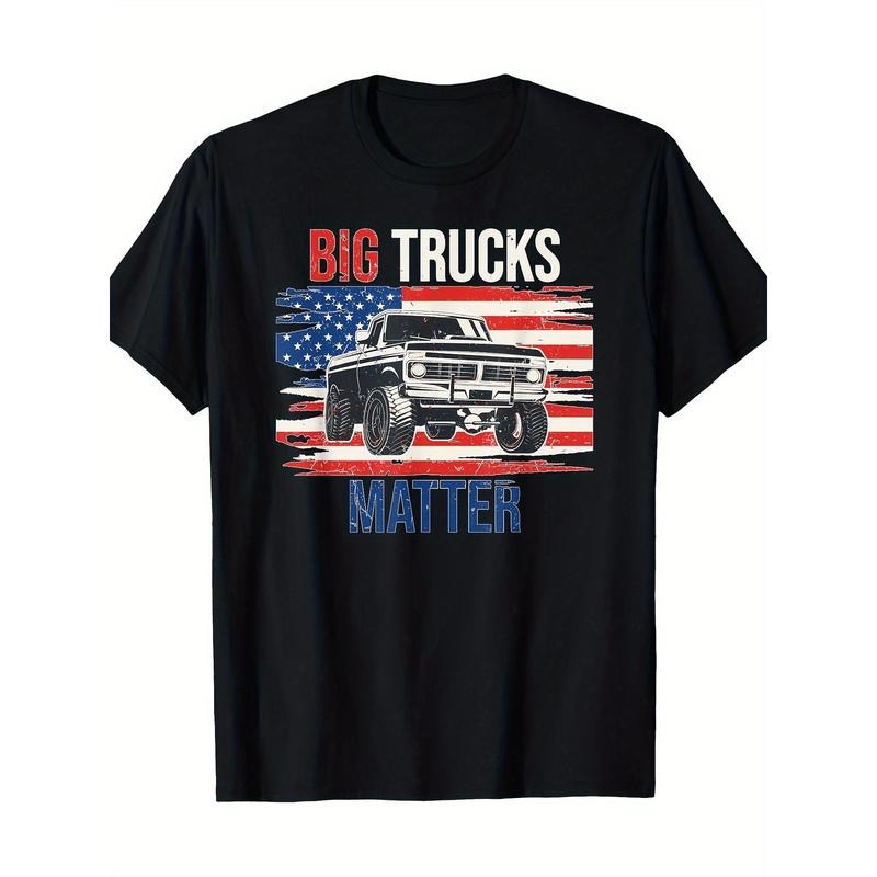 Funny Big Trucks Matter Love Lifted Truck American Flag T-Shirt 100%cotton made in usa Hoodie, Sweatshirt | GrindPrints.com
