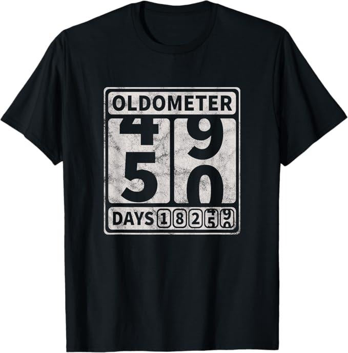 Funny Birthday Shirts, 50th Birthday Gift Funny Oldometer 49-50 T-Shirt - Menswear Top Hoodie, Sweatshirt | GrindPrints.com