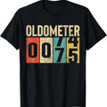 Funny Birthday Shirts, Funny 75 Years Old Oldometer Vintage 75th Birthday Odometer T-Shirt