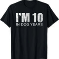 Funny Shirts I'M 10 Dog Years 70th Menswear Top T-Shirts, Hoodie, Sweatshirt