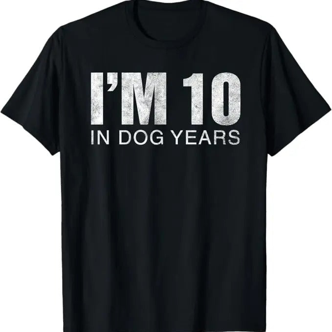 Funny Shirts I'M 10 Dog Years 70th Menswear Top T-Shirts, Hoodie, Sweatshirt
