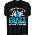 Funny Bowling-Themed Cotton T-Shirt for Men & Women - Casual Round Neck, Non-Stretch Fabric, Perfect Gift for Bowlers...