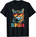 Funny Brother Shirt, Gift for Brother, Funny Meme Saying Bruh with Cat Greetings T-Shirt