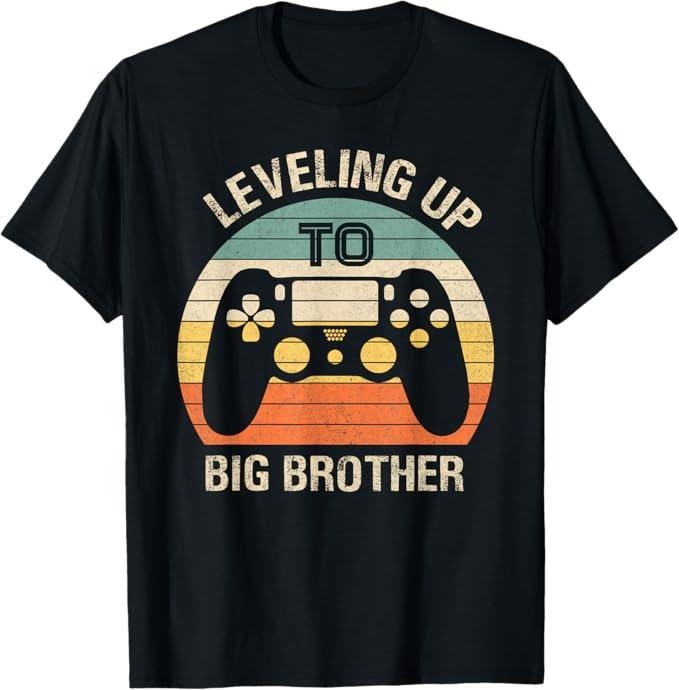 Funny Brother Shirt, Gift for Brother, Leveling up to Big Brother 2024 Funny Gamer Vintage T-Shirt
