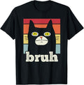 Funny Bruh Shirt, Funny Meme Saying Bruh with Cat Greetings T-Shirt - Menswear Top Hoodie, Sweatshirt | GrindPrints.com