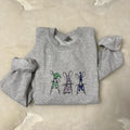 Funny Bunnies Embroidered Crewneck Sweatshirt T-Shirts, Hoodie | GrindPrints.com