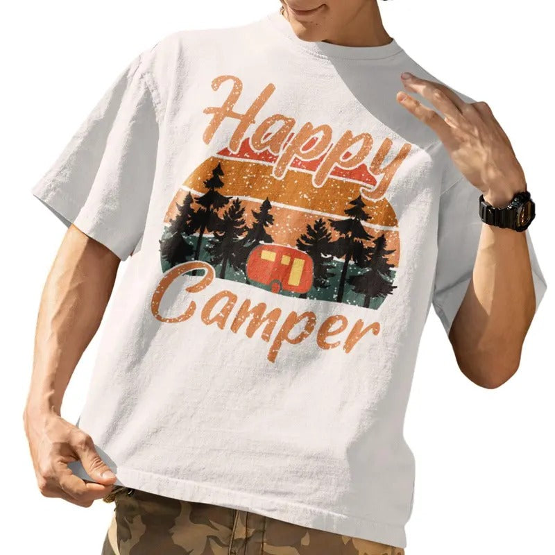 Funny Camping Hiking Lover Present Happy Camper Gift T-Shirt Hoodie, Sweatshirt | GrindPrints.com