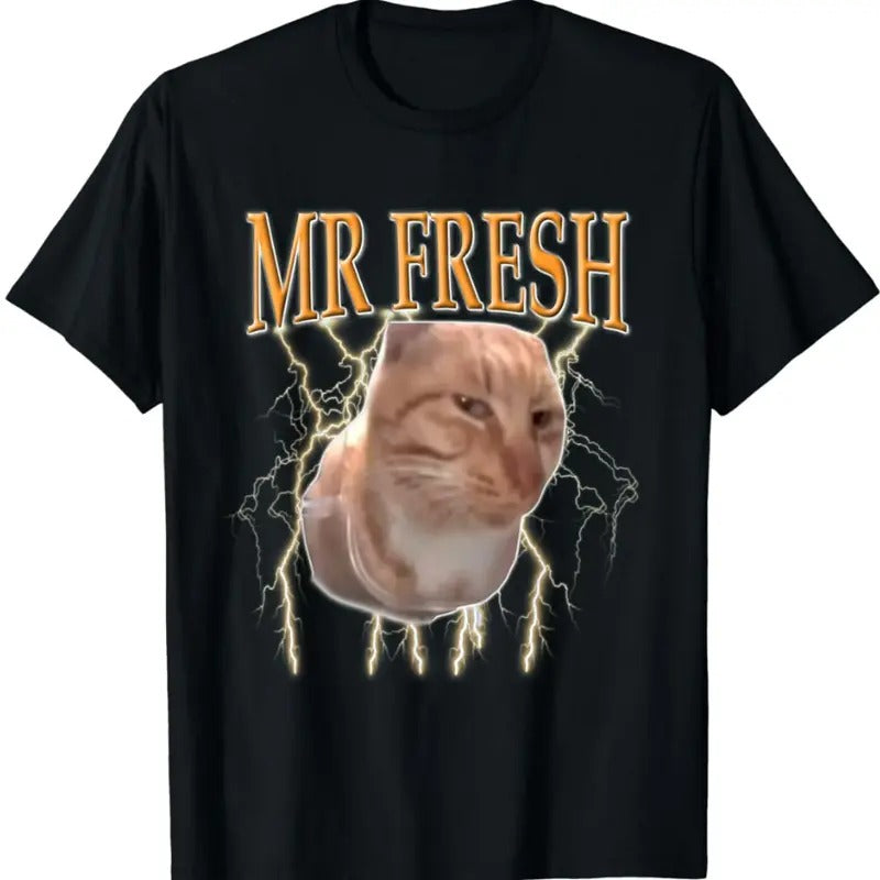 Funny Cat Meme Eye Eating Cat Mr Fresh Cat T-Shirt Hoodie, Sweatshirt | GrindPrints.com