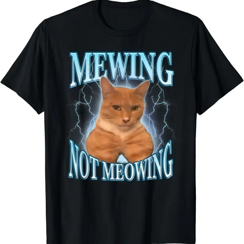 Funny Cat Meme Mewing LooksMax Meowing cat Trend T-Shirt Hoodie, Sweatshirt | GrindPrints.com