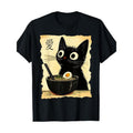 Funny Cat Ramen Graphic Tee Japanese Kawaii Anime Cat T-Shirt 100% Cotton Made in USA Hoodie, Sweatshirt | GrindPrints.com