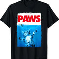 Funny Cat Shirt, Paws Cat and Mouse Top, Cute Funny Cat Lover Parody T-Shirt
