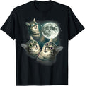 Funny Cat Shirts Funny Cat Shirt Three Cat Moon 3 Wolfs Cute Kitten Menswear Top T-Shirts, Hoodie, Sweatshirt