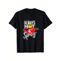 Funny Chili Print, Men's Cotton T-shirt, Graphic Tee Men's Outdoor Clothes, Men's Clothing, Casual Short Sleeve Crew Neck...
