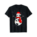 Funny Christmas Football Santa Snowman T-Shirt - 100% Cotton Crew Neck Casual Tee with Print, Regular Fit All-Season Knit...
