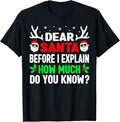 Funny Christmas Shirt, Christmas Gift, Funny Christmas Dear Santa I Can Explain T-Shirt