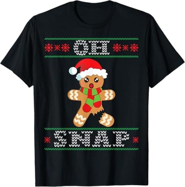 Funny Christmas Shirt, Christmas Gift, Gingerbread Man Oh Snap Funny Christmas Ugly Sweater T-Shirt