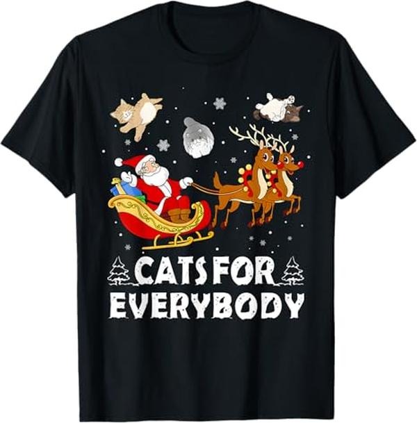 Funny Shirts Cats Everybody Cat Funny Xmas Santa Menswear Top T-Shirts, Hoodie, Sweatshirt