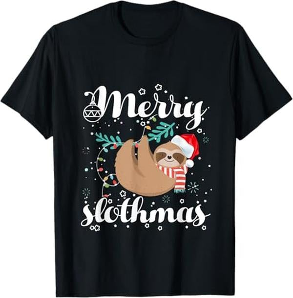 Funny Shirts Merry Slothmas Pajama Sloth Lovers Menswear Top T-Shirts, Hoodie, Sweatshirt