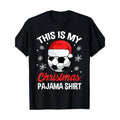 Funny Christmas Soccer Ball Pajama Outfit Men Women T-Shirt220G 100% Cotton T-Shirt made in usa Hoodie, Sweatshirt