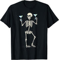 Funny Cocktail Shirts Funny Halloween Skeleton Drinking Martini Cocktail Funny Shirts Night Out Menswear Casual Classic T-Shirts, Hoodie, Sweatshirt