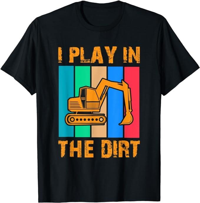 Funny Construction Work Shirts, Construction Backhoe Dirt Equipment Funny Worker Work T-Shirt Menswear Casual Cotton Tee...