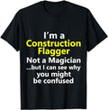 Funny Construction Work Shirts, Construction Flagger Job Title Worker Work Career Gift T-Shirt Menswear Casual Cotton Top...
