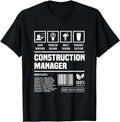 Funny Construction Work Shirts, Construction Manager Gift Idea Funny T-Shirt Menswear Casual Cotton Hoodie, Sweatshirt