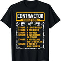 Funny Construction Work Shirts, Contractor Hourly Rate Price Chart Funny Construction Work T-Shirt Menswear Casual Cotton...