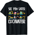 Funny Construction Work Shirts, Excavator Digger Funny Construction Work Vehicle Excavator T-Shirt Menswear Casual Cotton...