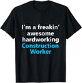 Funny Construction Work Shirts, Funny Construction Worker Job Career Occupation Work Gift T-Shirt Menswear Casual Cotton...