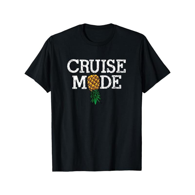 Funny Cruise Mode Vacation Upside Down Pineapple Swinger Soft Breathable Cotton Print Relaxed Fit Classic Casual Daily Made Usa T-Shirts, Hoodie, Sweatshirt